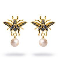 Ebru Jewelry - Queen Bee Sapphire Chunky Earrings - Lyst