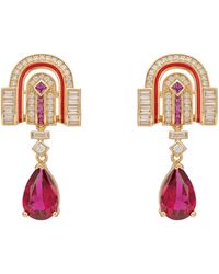 LÁTELITA London - Savoy Art Deco Drop Earrings Ruby - Lyst