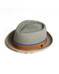 Dasmarca Hats - Dasmarca Tommy Summer Straw Porkpie Hat With Vintage Floral Prints - Lyst