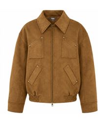 Luroq London - Padded Faux Suede Bomber - Lyst