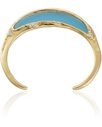 Rare Matters Jewelry - Gemstone Inlay Statement Bangle Cuff - Lyst
