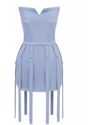Khris K - Strapless Denim Mini Dress - Lyst