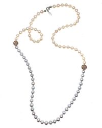 Farra Grey & White Freshwater Pearls Two-ways Classic Necklace