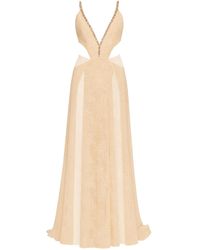 Nissa - Crystal-Embellished Silk Gown - Lyst