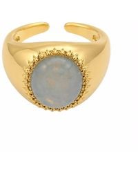 By Ozge - Ocean Aura Mother Of Pearl Plated Adjustable Ring - Lyst