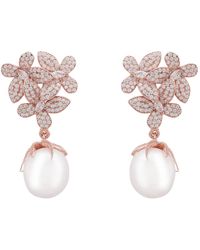 LÁTELITA London - Flowers Pearl Earrings Rosegold - Lyst