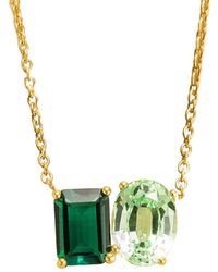 Juvetti - Buchon Gold Necklace Set With Emerald & Green Sapphire - Lyst