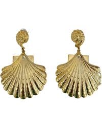 Laura Gray - Plate Sea Shell Earrings - Lyst