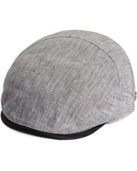 Dasmarca Hats - Dasmarca Logan Smoke Linen Fitted Summer Cap With Leather Peak - Lyst