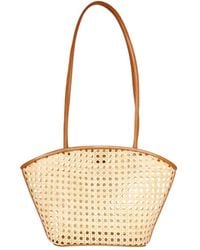 OhSun - Neutrals Ollie Rattan & Leather Shoulder Bag - Lyst
