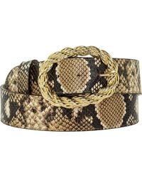 Peachy Belts Ltd - Python Print Belt With Rope Buckle - Lyst