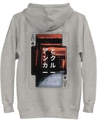 Anchor and Crew - Heather Four Japan Gurafiku Cotton Blend Hoodie - Lyst