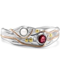Isla Silver - Sterling Pearl & Ruby Ring - Lyst