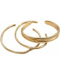 Rare Matters Jewelry - Organic Sculpted Bangle Set Of Three - Lyst