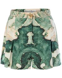 Women & Women - Neutrals Elysian Print Shorts With Button Detail - Lyst