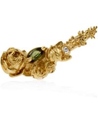 Lee Renee - Rose Diamond & Tourmaline Slider Earring Single Gold - Lyst