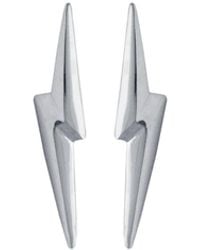 Edge Only - 3D Pointed Lightning Bolt Earrings Sterling - Lyst