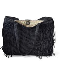 Springmoonatelier - Handmade Raffia Tassel Tote Bag – Large Size Everyday And Beach Shoulder Bag - Lyst