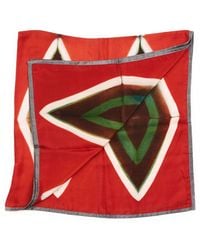 Variously - Fawn Geometrical Print Shibori Square Silk Scarf - Lyst