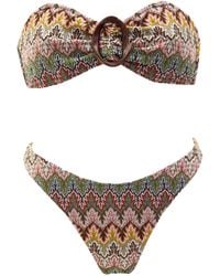 Aulala Paris - Neutrals Rose Blush Bandeau Broderie Bikini - Lyst