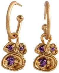Claire Hill Designs - Amethyst Lichen Hoop Earrings - Lyst