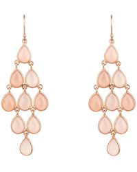 LÁTELITA London - Erviola Gemstone Cascade Earrings Rose Gold Rose Quartz - Lyst