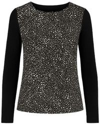 Conquista - Long Sleeve Print Top With A Boat Neck - Lyst