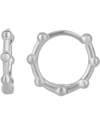 Spero London - Seven Bead Sterling Hoop Earrings - Lyst
