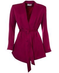 Roses Are Red The Confidence Suit Blazer In Magenta - Purple
