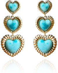 Laura Gray - Sloan Triple Heart Earrings - Lyst
