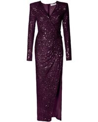 AGGI by HALEWSKI - Scarlet Sparkle Sequined Maxi Dress With Long Sleeve - Lyst