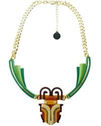 Gissa Bicalho - Handmade Acrylic Necklace Scarab Topaz - Lyst