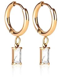 Evie Jewelry - Luxe Crystal Drop Huggie Earrings - Lyst