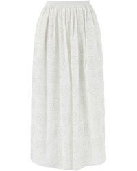 Nocturne - Long Skirt With Stone Embroidery - Lyst