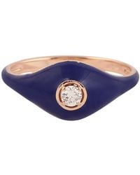 Artisan - Solid 14k Natural Diamond Solitaire Band Ring Enamel Jewelry - Lyst