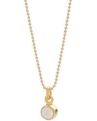 Nellou Jewellery - Neutrals Gem Dot Birthstone Necklace Crystal April Plated Sterling - Lyst