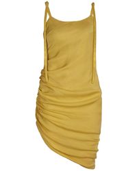 blonde gone rogue - Gathered Cupro Dress, Cupro - Lyst