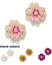 The Pink Reef - Lace Floral Earring - Lyst