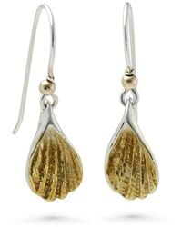 Isla Silver - Shell Drop Earrings - Lyst