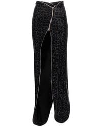 Úchè - Leopard Zip-Detail Skirt - Lyst
