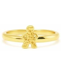 Unaloe - Sterling With Plated Boy Ring – Tender, Adjustable, Meaningful - Lyst