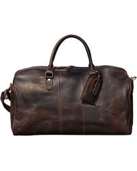 Touri - Genuine Leather Duffle With Luggage Tag - Lyst