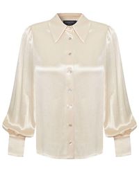 Exquise - Neutrals Regular Fit Satin Shirt - Lyst