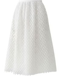 IZABELA MANDOIU - Floral Lace Midi Skirt - Lyst
