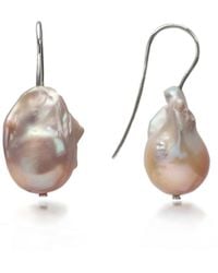 The Jewellery Store London - Champagne Baroque Pearl Earrings - Lyst