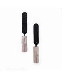 WAIWAI - Rose Quartz Drop Leather Earrings - Lyst