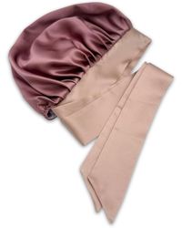 Hi Silk - And Reversible Mulberry Silk Bonnet With Ties - Lyst