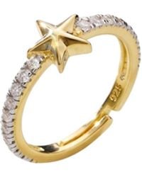 Spero London - Star Zirconia Half Round Adjustable Sterling Ring - Lyst