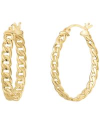 Gold & Honey - Curb Link Oval Hoops - Lyst
