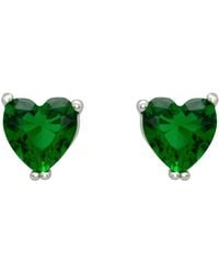 LÁTELITA London - Asscher Cut Heart Stud Earrings Emerald - Lyst
